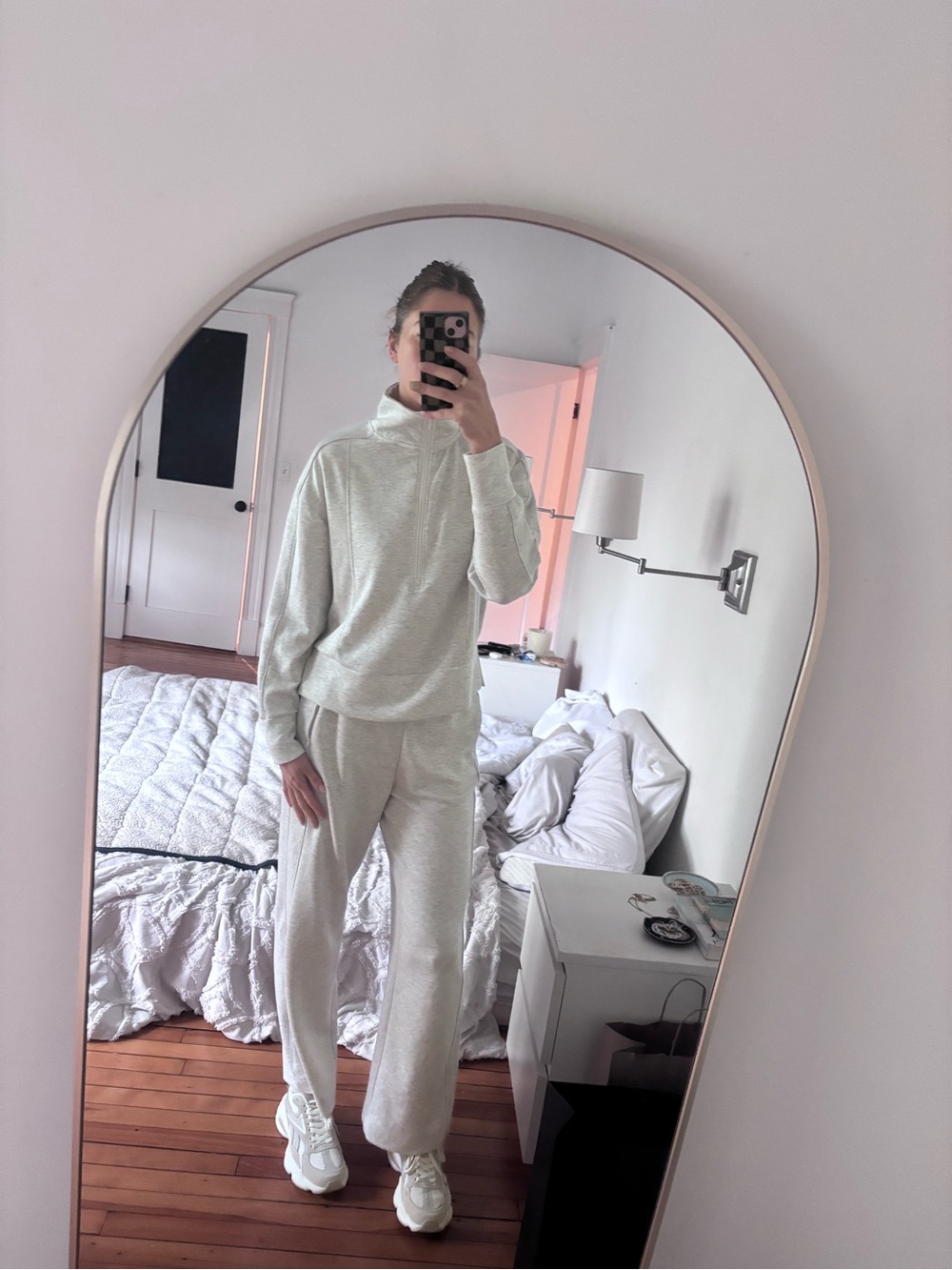 Danskin Gray Quarter-Zip Sweat Set | Size Small